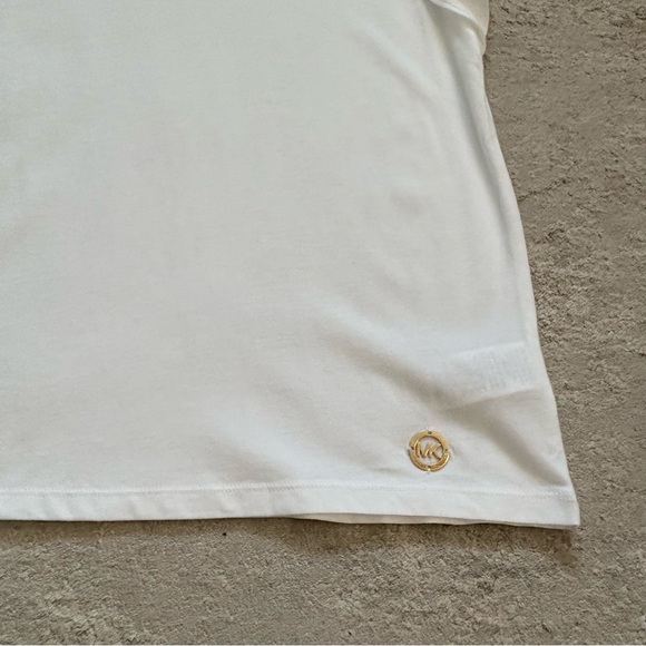 Michael Kors White Flutter Sleeve T Shirt Size Medium - Picture 6 of 9
